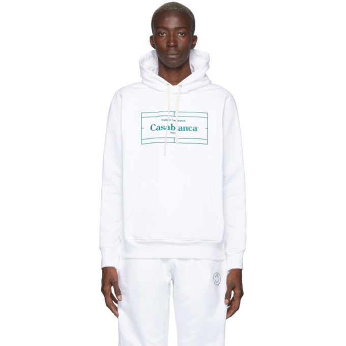 CASABLANCA CASABLANCA WHITE TENNIS COURT HOODIE