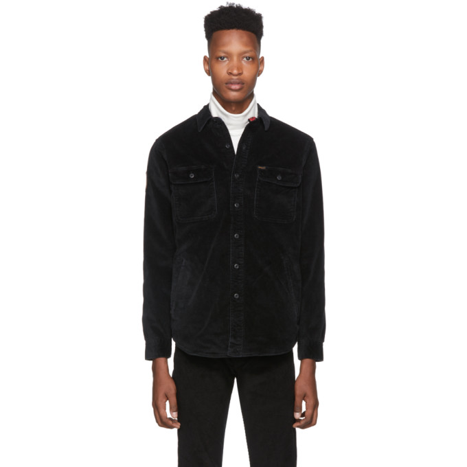 Polo Ralph Lauren Black Corduroy Overshirt In Poloblack