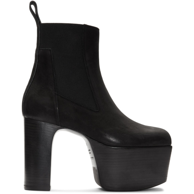 Rick Owens Black Elastic Kiss Boots