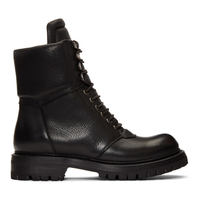 Rick Owens Black Army Hiking Boots