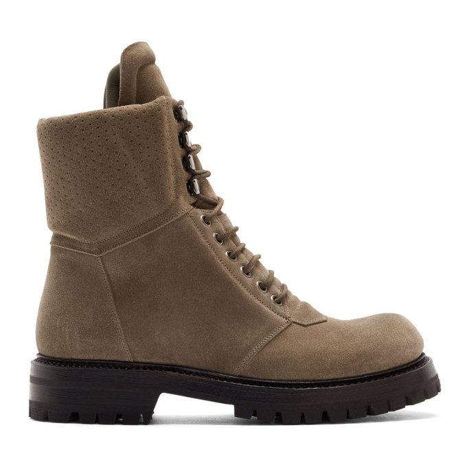 Rick Owens Grey Army Hiking Boots