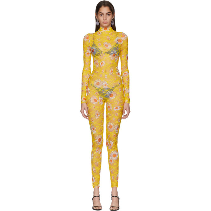 yellow lace jumpsuit