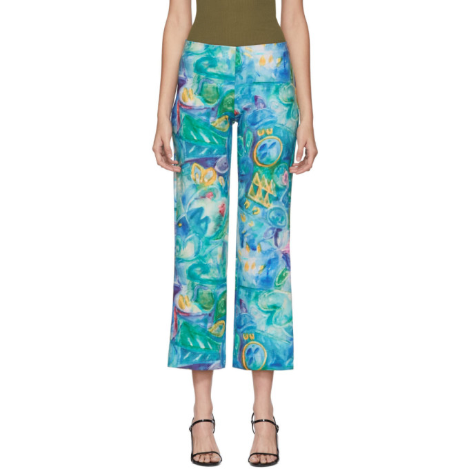 Collina Strada Blue Mariposa Trousers In Painted Tur