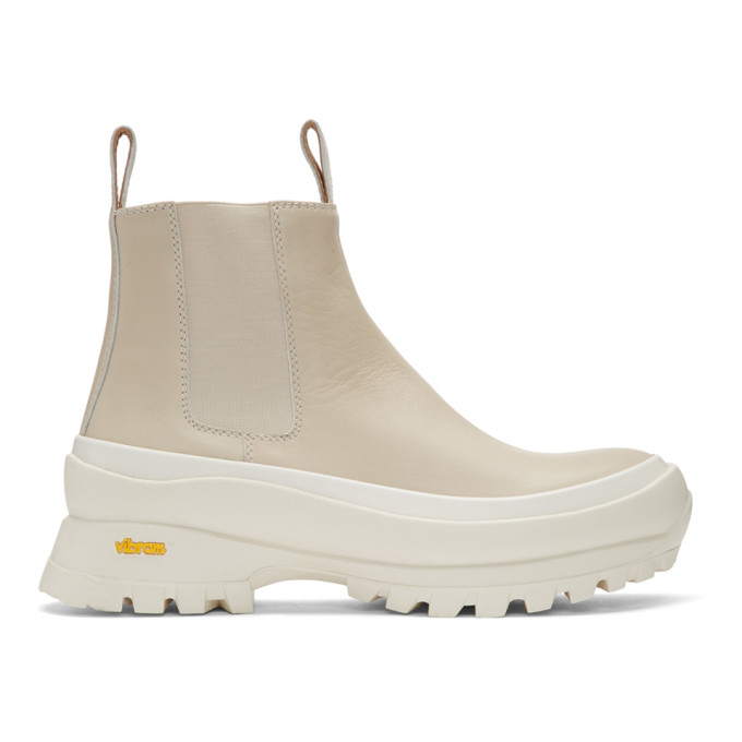 JIL SANDER JIL SANDER OFF-WHITE RUBBER SOLE BOOTS