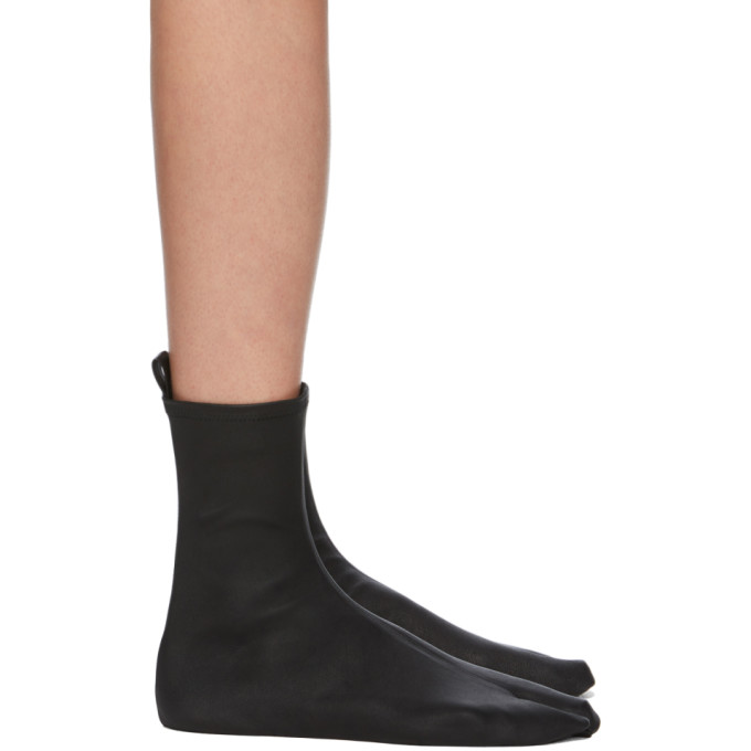 JIL SANDER JIL SANDER BLACK NAPPA STRETCH SOCK BOOTS