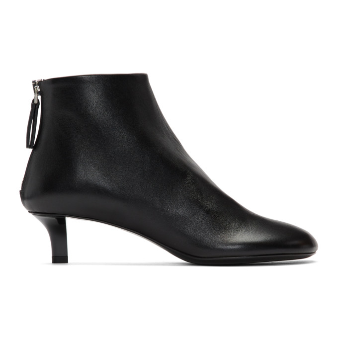 Jil Sander Black Leather Heeled Boots