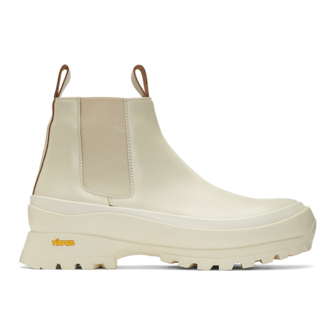 Jil Sander Off-White Rubber Sole Chelsea Boots