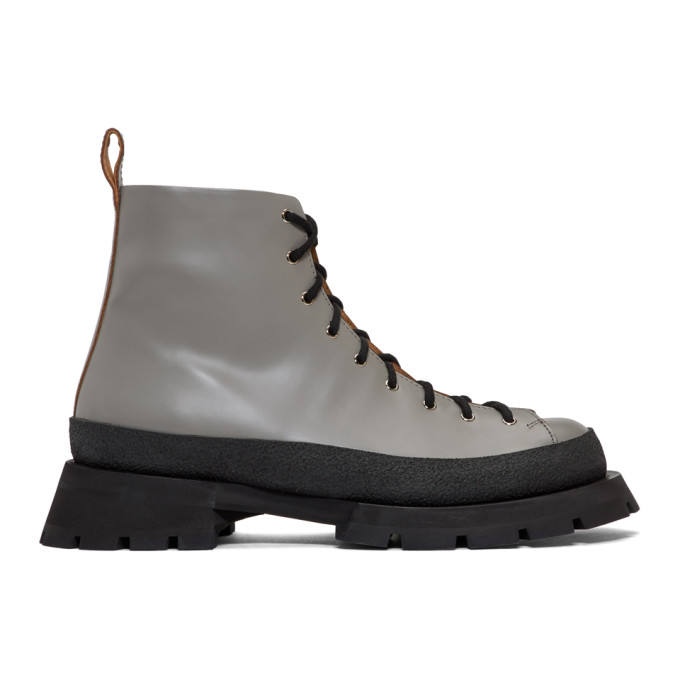 Jil Sander Grey Antick Ankle Boots