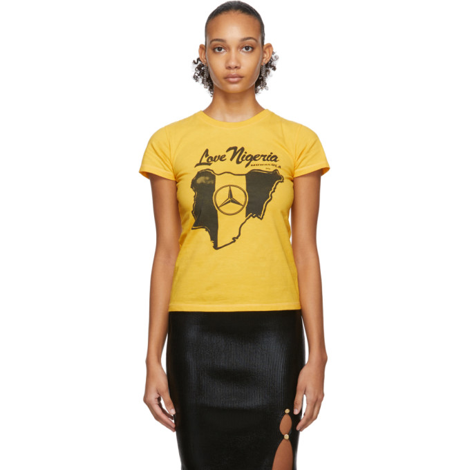 MOWALOLA MOWALOLA SSENSE EXCLUSIVE YELLOW LOVE NIGERIA BABY FIT T-SHIRT