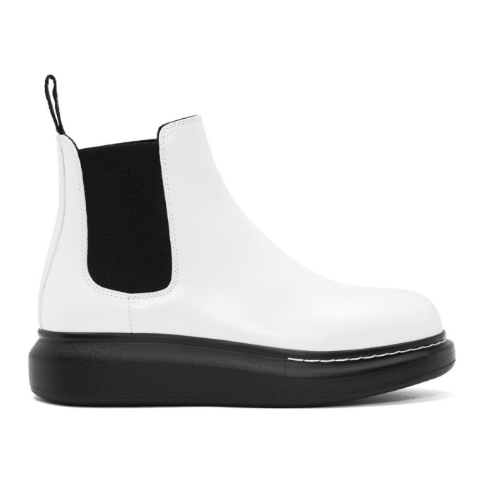 Alexander McQueen White Hybrid Chelsea Boots