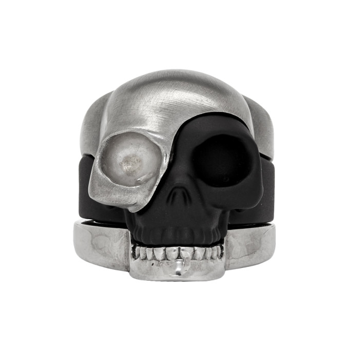 alexander mcqueen divided skull ring