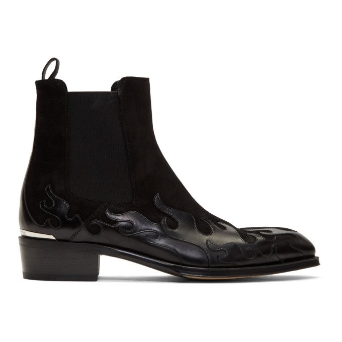 Alexander McQueen Black Leather Chelsea Boots
