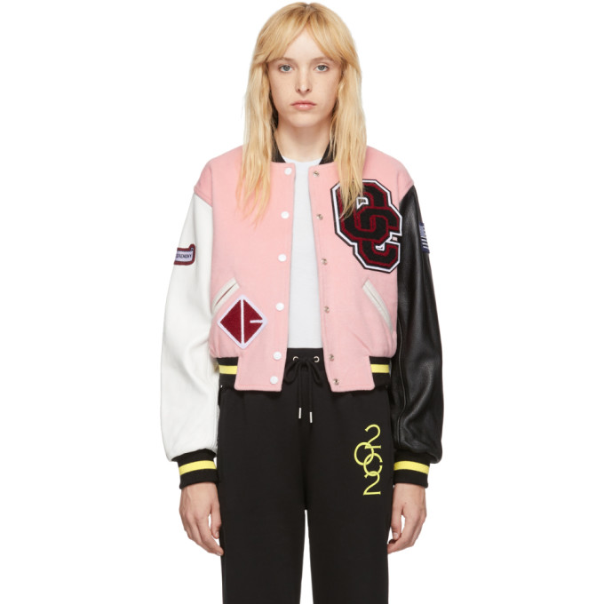 Opening Ceremony Pink Shrunken Varsity Jacket