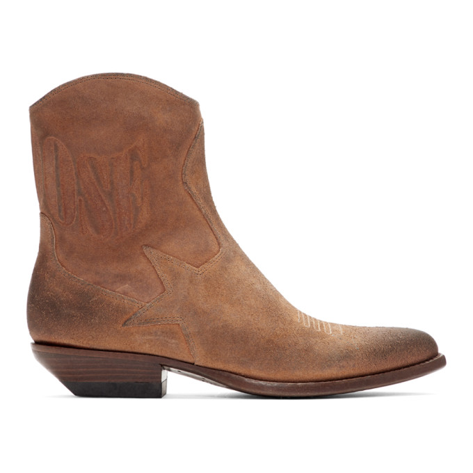Golden Goose Brown Suede Courtney Boots