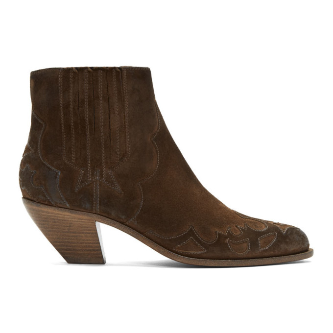 Golden Goose Brown Sunset Flower Boots