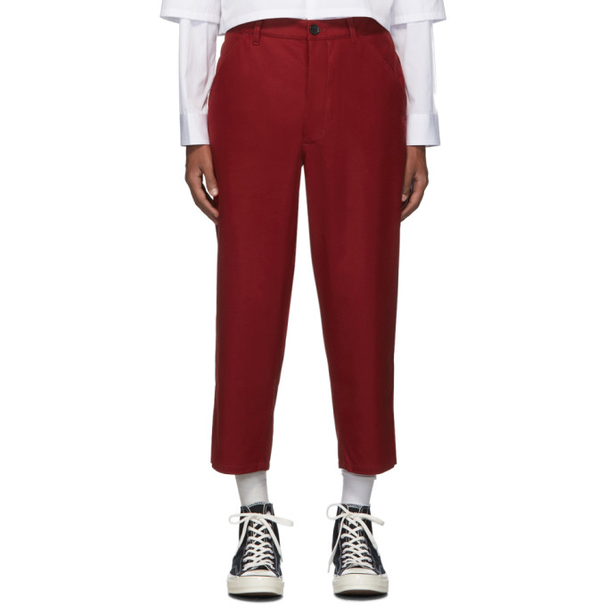 Comme Des Garçons Shirt Comme Des Garcons Shirt Red Extra Fine Wool Trousers In 2 Red