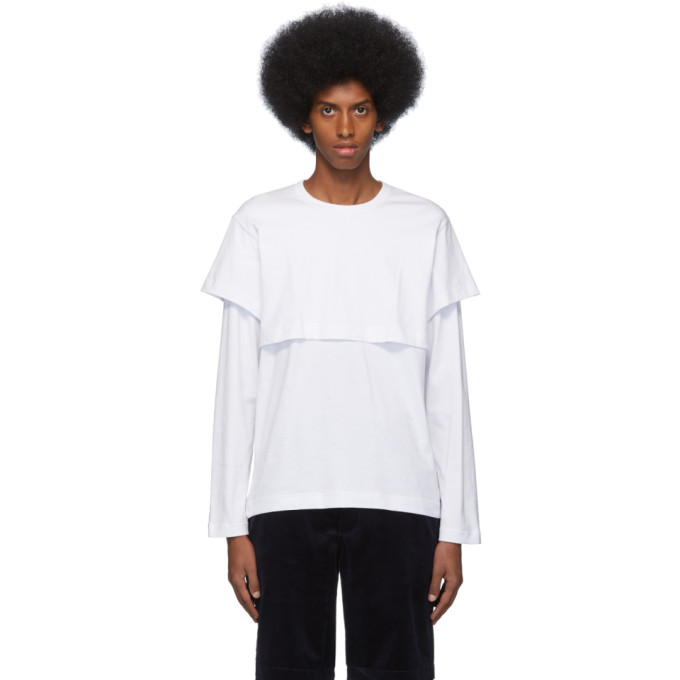 Comme Des Garçons Shirt Comme Des Garcons Shirt White Layered Long Sleeve T-shirt In 2 White