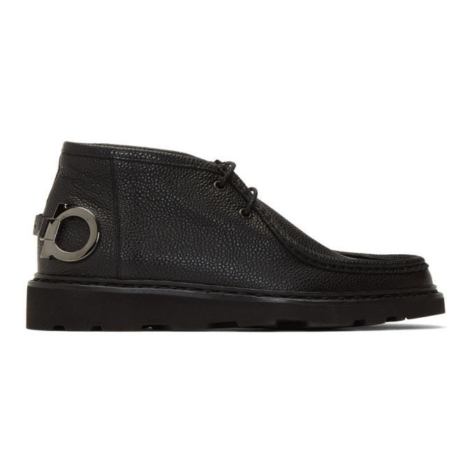 Salvatore Ferragamo Black Terry Boots