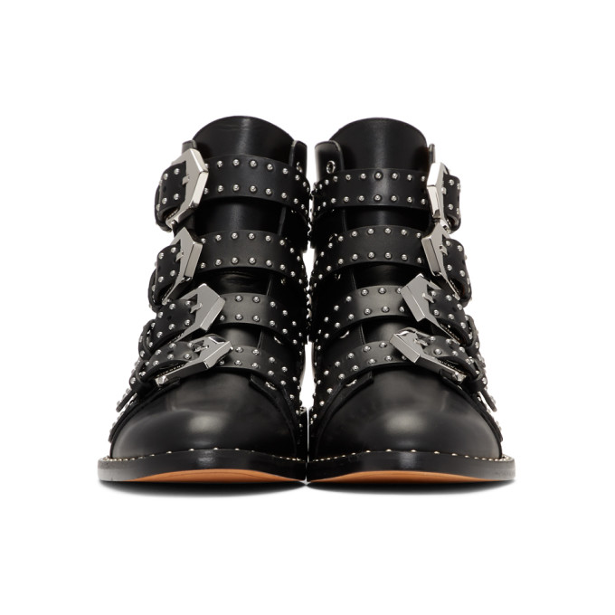 Givenchy Ankle Boots Havanna Calfskin Logo Metallic Black