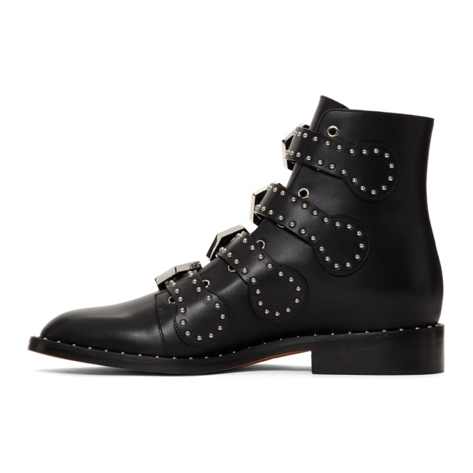 Givenchy Ankle Boots Havanna Calfskin Logo Metallic Black