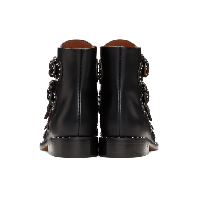 Givenchy Ankle Boots Havanna Calfskin Logo Metallic Black