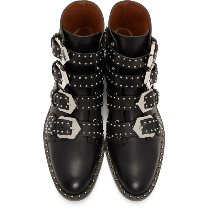 Givenchy Ankle Boots Havanna Calfskin Logo Metallic Black
