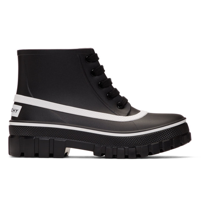 Givenchy Black Rubber Glaston Rain Boots