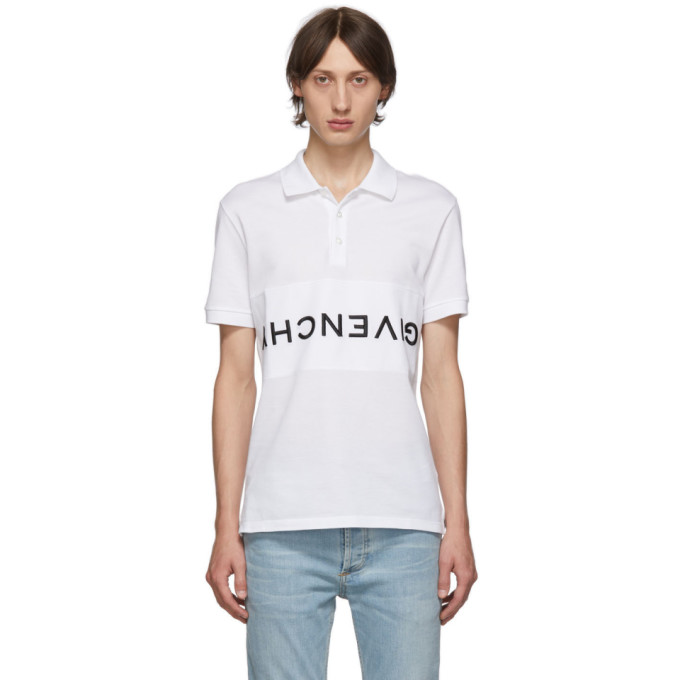 Givenchy White Reverse Polo