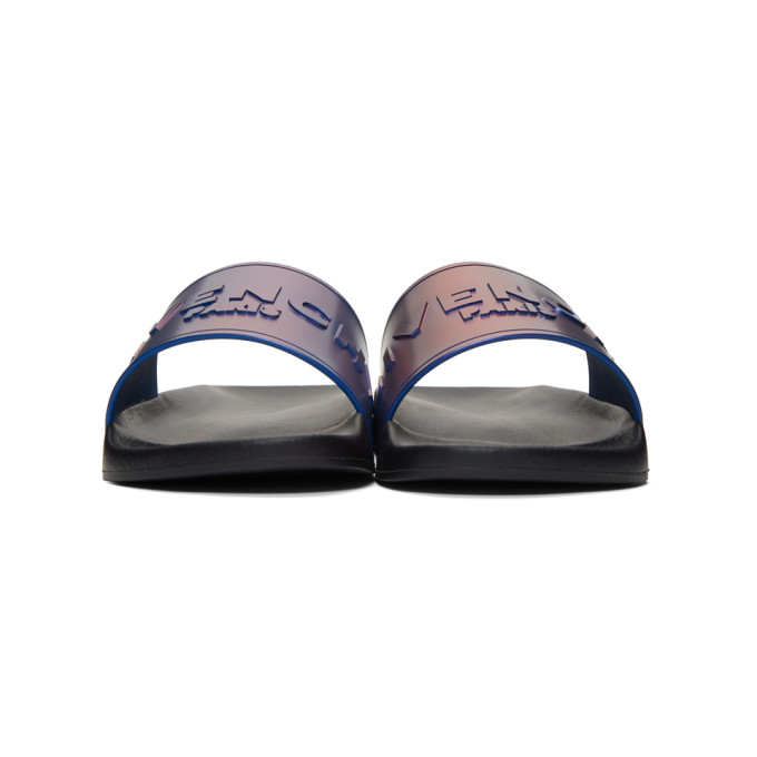 Givenchy Logo Rubber Slides In Black