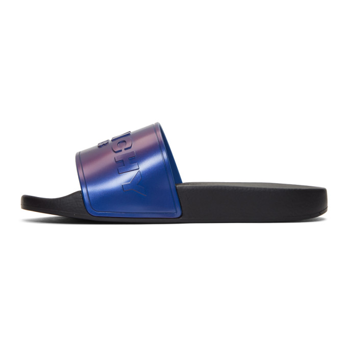 Givenchy Logo Rubber Slides In Black