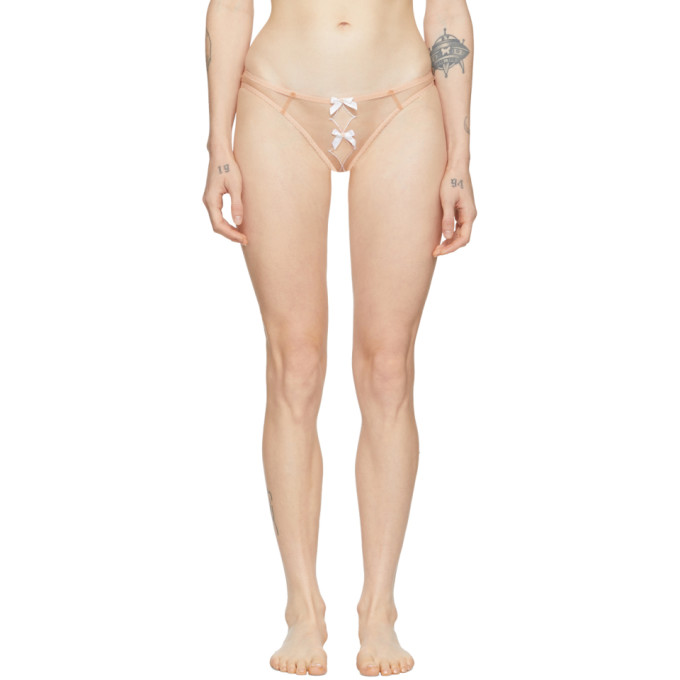 Agent Provocateur Pink Lorna Ouvert Briefs In Nude/ White