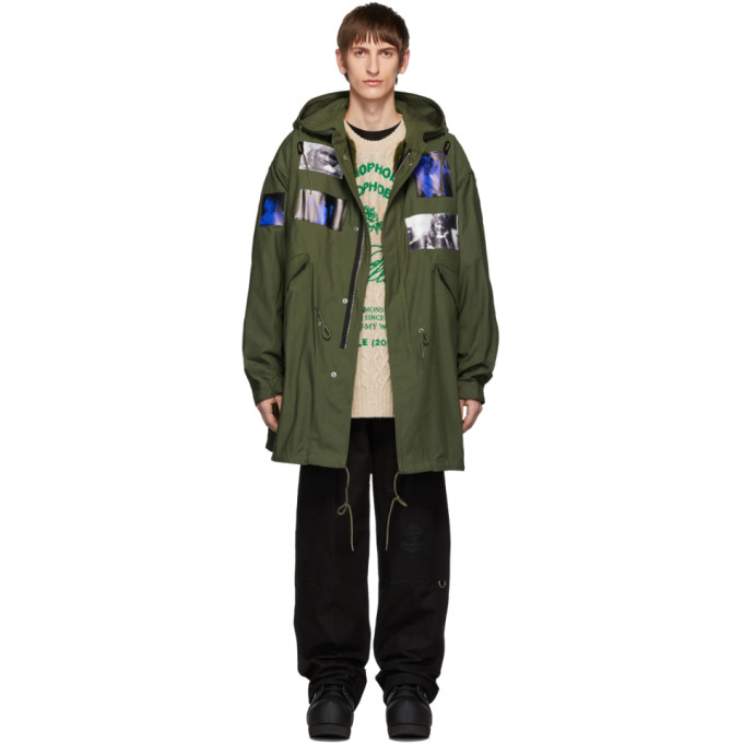 Click to view more detailed imagery on our partner's website Raf Simons Kapuzenparka Mit Patches In 00023 Khaki