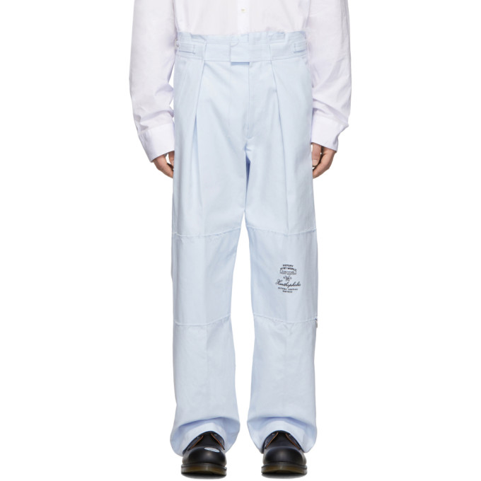 Raf Simons Blue Wide Fit Trousers In 00042 Ltblu