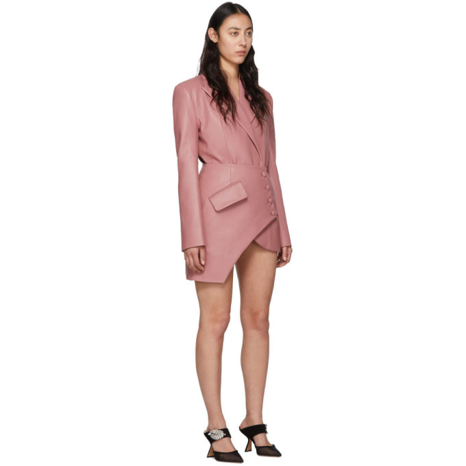 Matriel Tbilisi Pink Faux-leather Corset Blazer