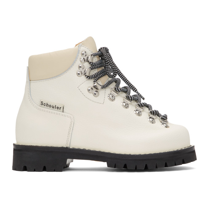 Proenza Schouler White Lace-Up Hiking Boots