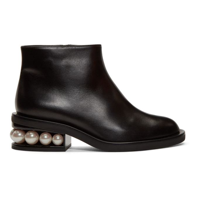 Nicholas Kirkwood Black Casati Pearl Ankle Boots