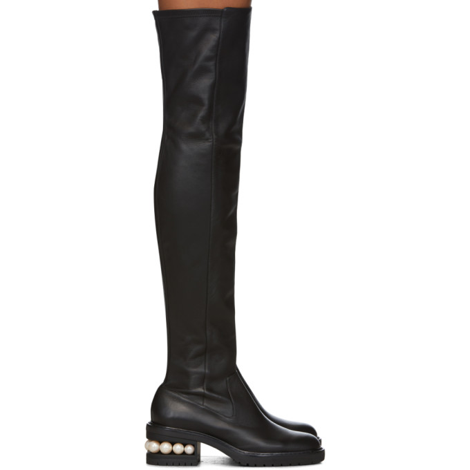 Nicholas Kirkwood Black Casati Pearl Over-The-Knee Boots