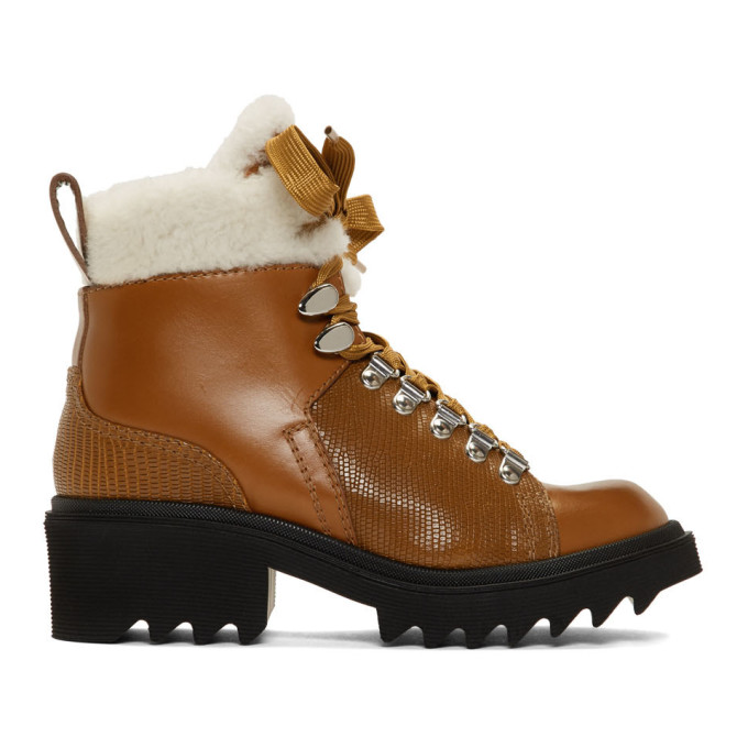 Chloe Brown Shearling Bella Mountain Boots