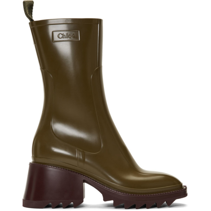 Chloe Khaki PVC Betty Rain Boots
