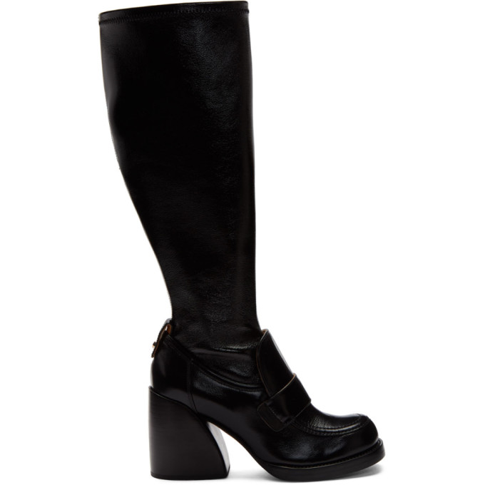 Chloe Black Shiny Tall Boots