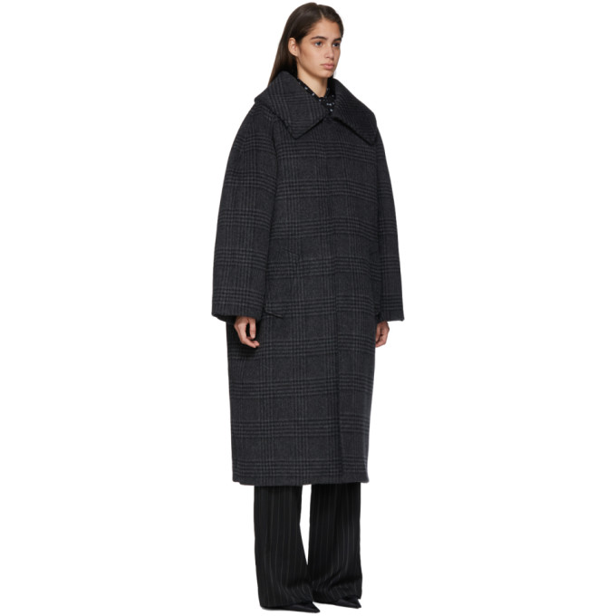 BALENCIAGA BALENCIAGA GREY INCOGNITO CAR COAT