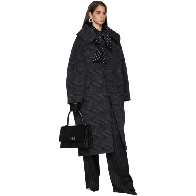 BALENCIAGA BALENCIAGA GREY INCOGNITO CAR COAT