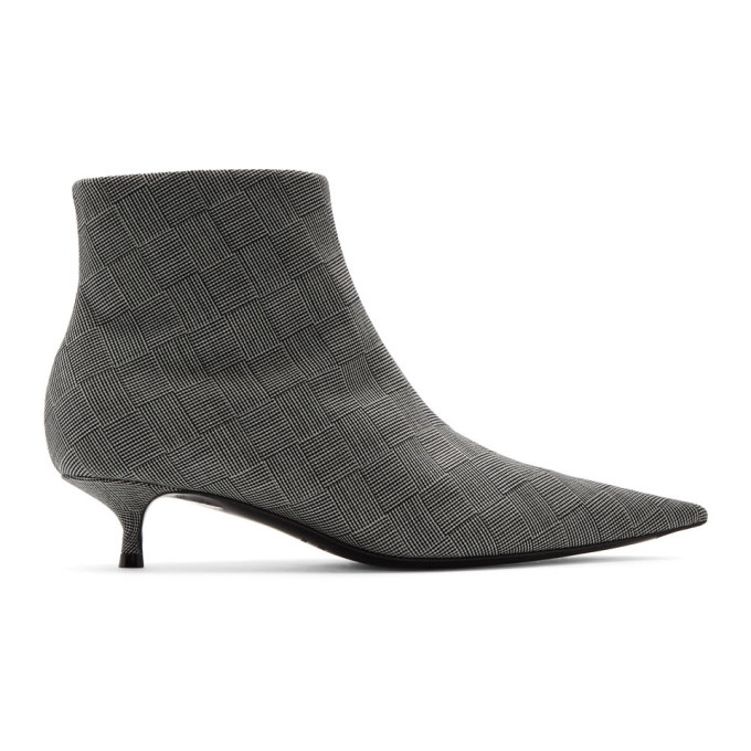 Balenciaga Black and White Check Knife Booties
