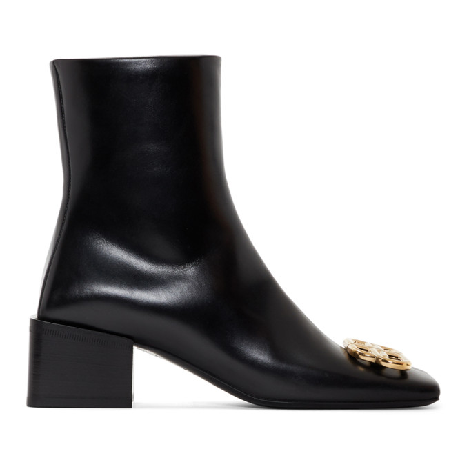 Balenciaga Black Double Square BB Lux Boots