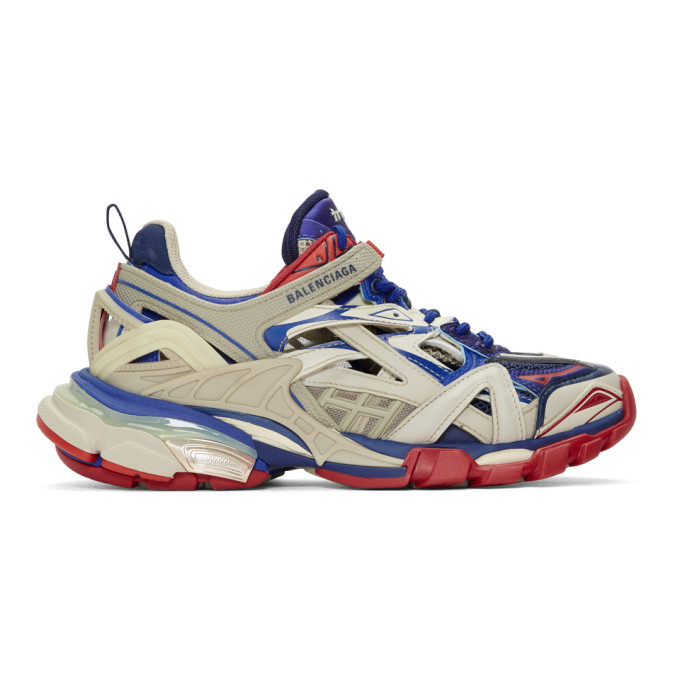 BALENCIAGA BALENCIAGA BLUE AND RED TRACK.2 SNEAKERS