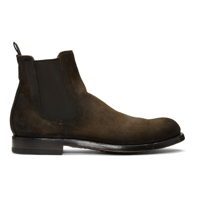 Officine Creative Brown Suede Tempus 16 Chelsea Boots