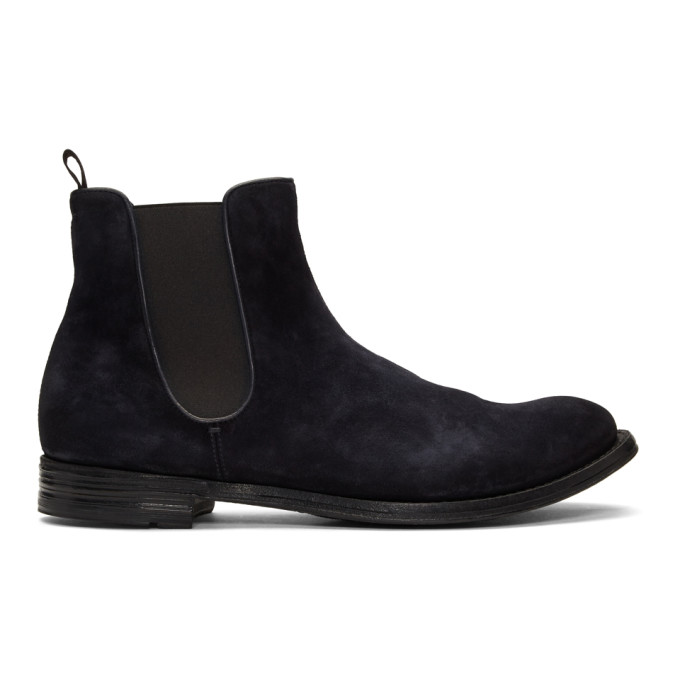 Officine Creative Navy Anatomia 14 Chelsea Boots