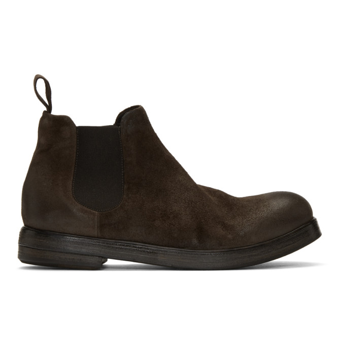 Marsell Brown Suede Zucca Zeppa Beatles Chelsea Boots