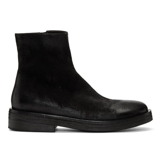 Marsell Black Suede Listone Boots