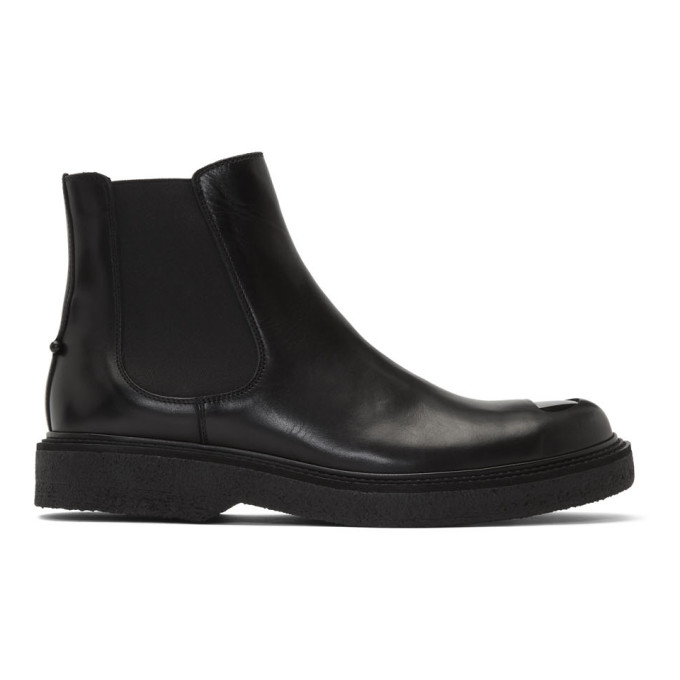 Neil Barrett Black Metal Toe Chelsea Boots